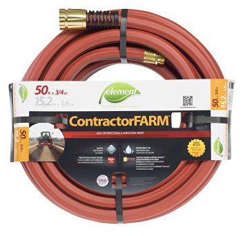 Element ELCF34050 Contractor/Farm Lead Free, Kink Resistant 3/4-Inch-by-50-Foot Garden Hose, Brick