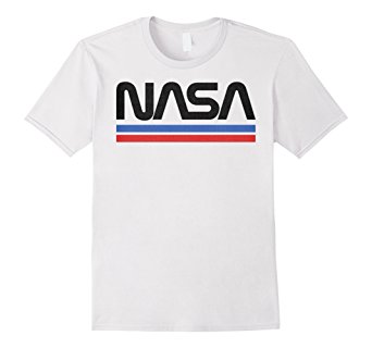 NASA Red Blue Stripe Minimal Logo Vintage Graphic T-Shirt