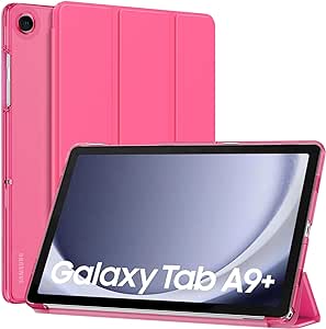 MoKo Case for Galaxy Tab A9 Plus 11 inch 2023, Slim Stand Protective Smart Cover with Hard PC Translucent Back Shell for Tab A9 Plus Tablet (SM-X210/X216/X218), Auto Wake/Sleep, Watermelon Red