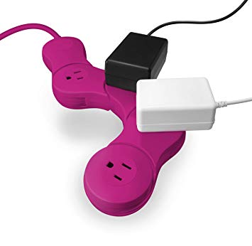Quirky Pivot Power 2.0 Junior -Flexible and Bendable 4 Outlet - Pink