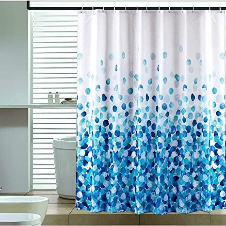 Fabric Shower Curtain Set, 72" W x 72" H Bathroom Fall Curtains with 12 Hooks, Waterproof Colorful No Chemical Odor with Heavy Duty Hem and Rust-Resistant Grommet Holes (Flower)