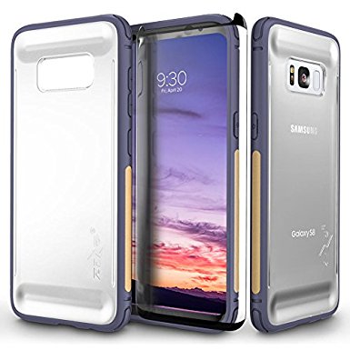 Samsung Galaxy S8 Plus Case, Zizo [FLUX Series] w/ [Samsung Galaxy S8 Plus Screen Protector] Anti-Slip Grip [Crystal Clear] Heavy Duty Bumper- S8