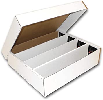 Bcw Monster 4 Row Storage Box (3200 Ct.) - Corrugated Cardboard Baseball, Football, Basketball, Hockey, Nascar, Sportscards, Gaming & Trading Cards Collecting Supplies