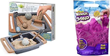 Kinetic Sand Kalm, Zen Garden Box Fidget Toy with All-Natural Kinetic Sand and 3 Tools & The Original Moldable Sensory Play Sand, Pink, 2 lb. Resealable Bag, Ages 3