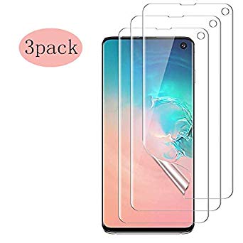 hairbowsales Compatible Samsung Galaxy S10 PET Screen Protector, hairbowsales (3 Pack) [Case-Friendly][3D Coverage][No Bubble] PET HD Screen Protector Film Compatible Samsung Galaxy S10