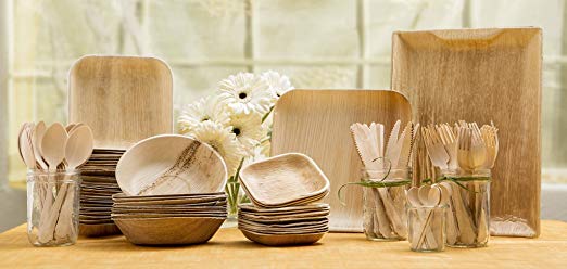 Leafware Party Pack - Natural Palm Leaf Dinnerware Set