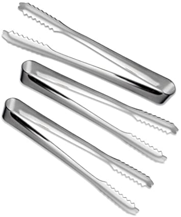 3Pcs 7inch Stainless Steel Kitchen Tongs Utensils Food Tongs For Tea Party Coffee Bar Serving Appetizers Bread Ice and Other Small Items