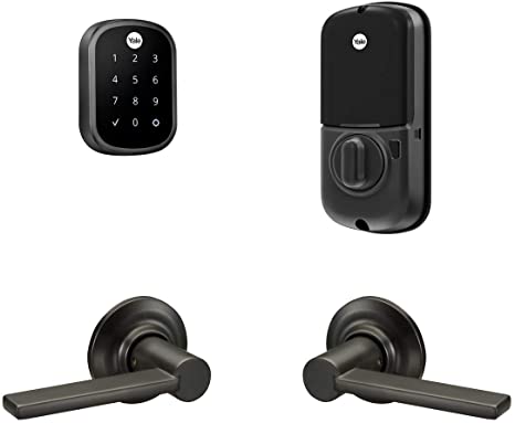 Yale Assure Lock SL, Wi-Fi and Bluetooth Deadbolt with Valdosta Lever - Works with Amazon Alexa, Google Assistant and HomeKit - Black Suede