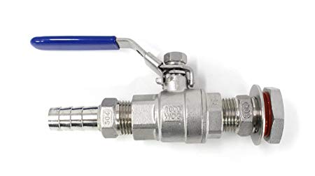 CONCORD 304 Stainless Steel Weldless Bulkhead Ball Valve Set. Great for Home Brewing
