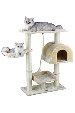 Go Pet Club Small Cat Tree Furniture Beige