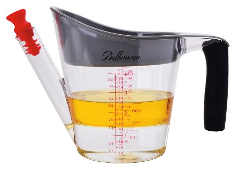 Bellemain Fat Separator / Measuring Cup with Strainer & Fat Stopper 4 Cup / 1 Liter Capacity