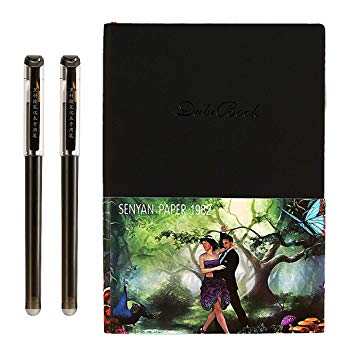 GuaziV 500 Times Reusable A5 Smart Notebook Travel Journal, Hardcover Executive Notebook, Heat Wet Erase，Cloud Synced Notebook with Erasable Pen(Black)