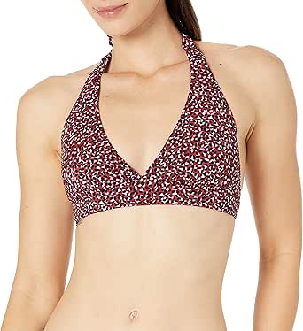 Amazon Essentials Women's Light-Support Tie Halter Bikini Swimsuit Top (Available in Plus Size)