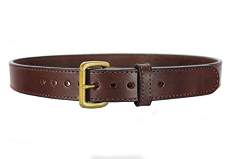 Daltech Force® Bull Hide Leather Belt - Stitched 1.5" Wide CCW Concealed Carry Gun Belt 15-16 oz Thickness - Made in USA, 1003TD