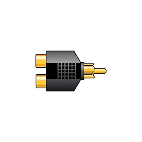 Gold plated splitter RCA plug to 2 x RCA sockets