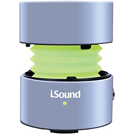 iSound Fire Waves Bluetooth Speaker with microphone and changing LED light effects (silver)