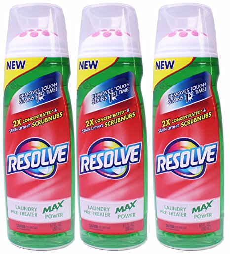 Resolve Max Power Pre-Treat Laundry Stain Remover and Maxpower Gel, 6.7 Ounce, (Pack of 3)