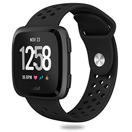 Hagibis Compatible Fitbit Versa Bands，Sport Silicone Replacement Breathable Strap Bands New Fitbit Versa Smart Fitness Watch