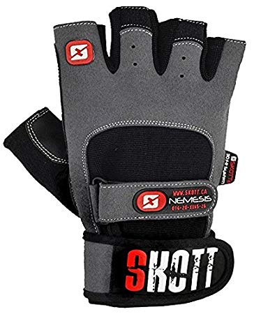 Nemesis Evo Weight Lifting Gloves with Integrated Wrist Wrap Support - Double Stitching for Extra Durability - Workout with The Best Body Building Fitness and Gym Exercise Accessories
