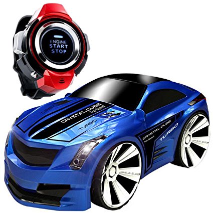 Wireless RC Racing Car, Koiiko® Voice Command Car 2.4GHz High Speed Rechargable Wireless Remote Control Car Mini Voice Control Vehicles RC Car Voice-activated Car with Smart Watch Electric Vehicles Toys for Child Kids Birthday Gift Blue