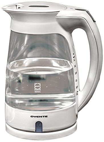 Ovente KG82W Glass Electric Kettle, 1.7-Liter, White