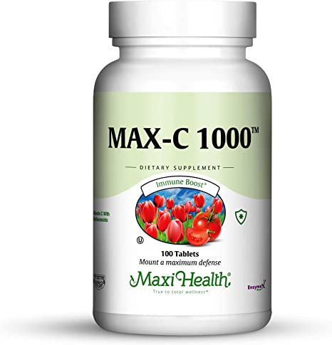 Maxi Health Max Vitamin C - ""1000mg"" - with Bioflavonoids - 100 Tablets - Kosher