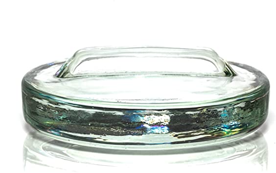 2 Pack Glass Fermentation Weights With Easy Grip Handles - Fit Perfectly in Wide Mouth Jars Keeping Vegetables Submerged Under The Brine For Happy, Healthy Ferments