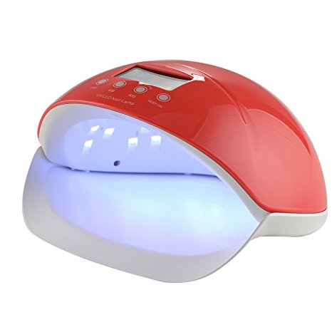 CO-Z 50W Nail Dryer LED UV Lamp Super Quick Curing with LCD Display Manicure Salon Tool for Gel Nail Polish with Infrared Sensor (Red)