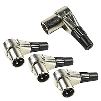 HQRP 4-Pack 3-Pin XLR Adjustable Right Angle Male Connector with 7 Different Position, Compatible with Pro Audio DJ Band XLR Plug Jack Right Angle 3 Pin Mic Microphone Speaker Audio Cable Connector