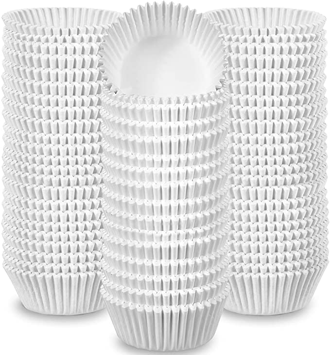 1000 Pieces Mini Cupcake Liners for Baking Liners Paper Cupcake Wrappers Bulk Cup Cake Cases Muffin Baking Paper Cups for Candy Cooking Standard Size (White,1.18 Inch-Mini Size)