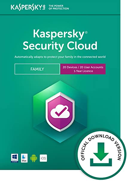 Kaspersky Security Cloud - Family | 20 Devices | 1 Year | Antivirus, Secure VPN and Password Manager Included | PC/Mac/iOS/Android | Online Code