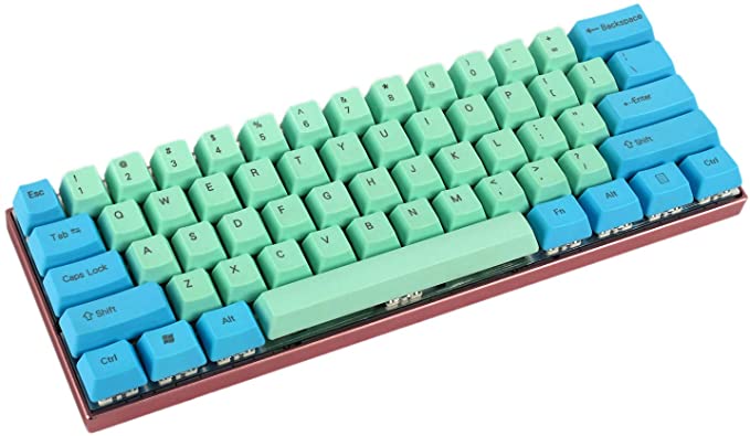 YMDK 61 ANSI Custom 60% KEYCAPS OEM Profile Thick PBT KEYCAP Suitable for Cherry MX Switches Mechanical Gaming Keyboard GK61(ONLY KEYCAP)