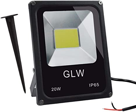 GLW 20W 12V~60V AC/DC LED Work floodlight IP65 Waterproof Outdoor Light, 2700LM, 6000K, Daylight White Safety Light, 250W Halogen Light Equivalent, Used in Garage, Lawn, Wall