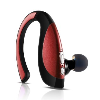 Bluetooth Headset Grandbeing Wireless Bluetooth Headphone Earbuds  Sweatproof Voice Command Headset for iPhone 6s Samsung HTC etc Black Red