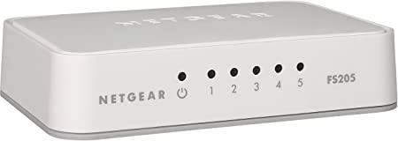 NETGEAR 5-Port Fast Ethernet 10/100 Unmanaged Switch (FS205) - Stylish Desktop for Home Office