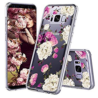 Galaxy S8 Plus Case, Galaxy S8 Plus Cover, MOSNOVO Peony Floral Flower Blossom Pattern Printed Clear Design Transparent Back Case with TPU Bumper Protective Case Cover for Samsung Galaxy S8 Plus