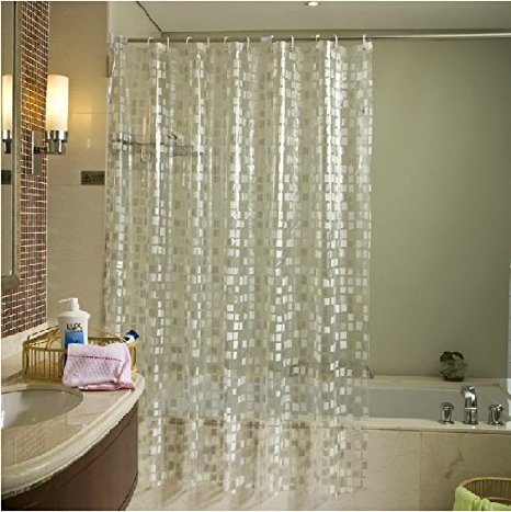 Eforgift Eco-friendly 14 Gauge PVC Shower Curtains Mildew Resistant Waterproof ,Bathroom Curtain Liner,Mosic Clear (72WX72H)