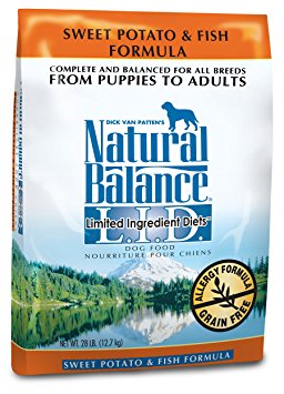 Natural Balance Dry Dog Food, Grain Free Limited Ingredient Diet Fish and Sweet Potato Recipe, 28 Pound Bag