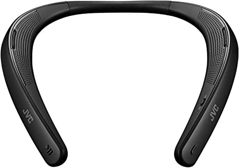 JVC SPA10BTB Wearable Speaker, Lightweight Design Neckband Speaker, Hands-Free Support for Bluetooth Smart Devices, Ideal for Telework, Work from Home, 20-Hour Battery Life - SPA10BT (Black)