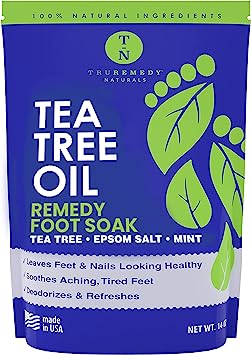 Tea Tree Oil Foot Soak With Epsom Salt, Antifungal Foot Soak Helps Away Toenail Fungus, Athletes Foot & Stubborn Foot Odor - Softens Calluses & Soothes Sore Tired Feet, 14 Ounce