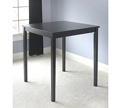 Target Marketing Systems Counter Height Belfast Table with Apron Trimmed Edges and Shaker Shaped Legs, Black