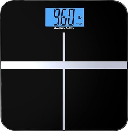 BalanceFrom C400BLK High Accuracy Premium Digital Bathroom Scale with 3.6"/X-Large Backlight Display