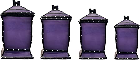 Tuscany Pistachio Green, Ruffle 4-Piece Canister Set, Your Choice of color by ACK (PURPLE)