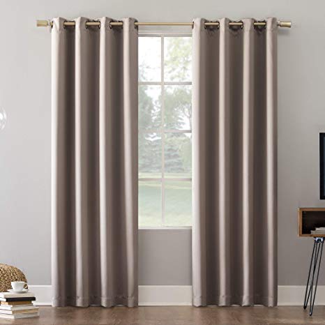 Sun Zero Oslo Theater Grade Extreme 100% Blackout Grommet Curtain Panel, 52" x 95", Stone