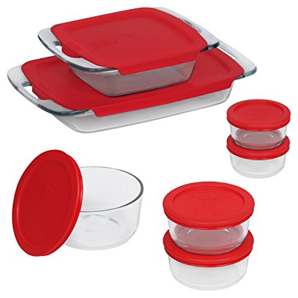 Pyrex 14 Piece Easy Grab Glass Bakeware and Food Storage Set, Clear