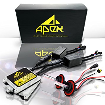 Apex HID Xenon Conversion Kit "All Bulb Sizes and Colors" with Premium Slim Ballasts (9006, 6k diamond white)