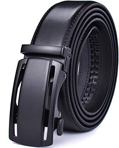 Beltox Men’s Dress Leather Ratchet Slide Belts with Removable Automatic Alloy Buckle 4MM Thick 1 3/8” Wide in Gift Box