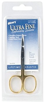 Allary Ultra Fine Embroidery Scissors, 3-1/2-Inch, Gold Plated