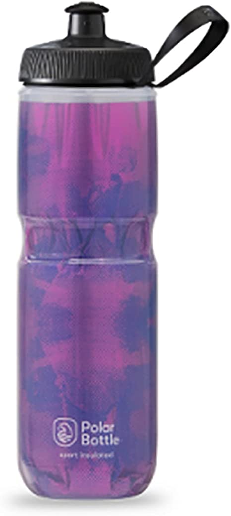 Polar Bottle Sport Insulated Water Bottle - BPA-Free, Sport & Bike Squeeze Bottle with Handle (Fly Dye - BlackBerry, 24 oz)