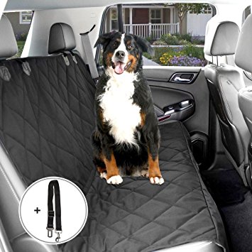 Dog Seat Cover, Distianert Waterproof Non-slip Dog Seat Cover for Cars Pet Car Seat Cover Dog Hammock with An Adjustable Pet Dog Car Seat Belt and A Carrying Bag(58''x 54''/ 147x137 cm)